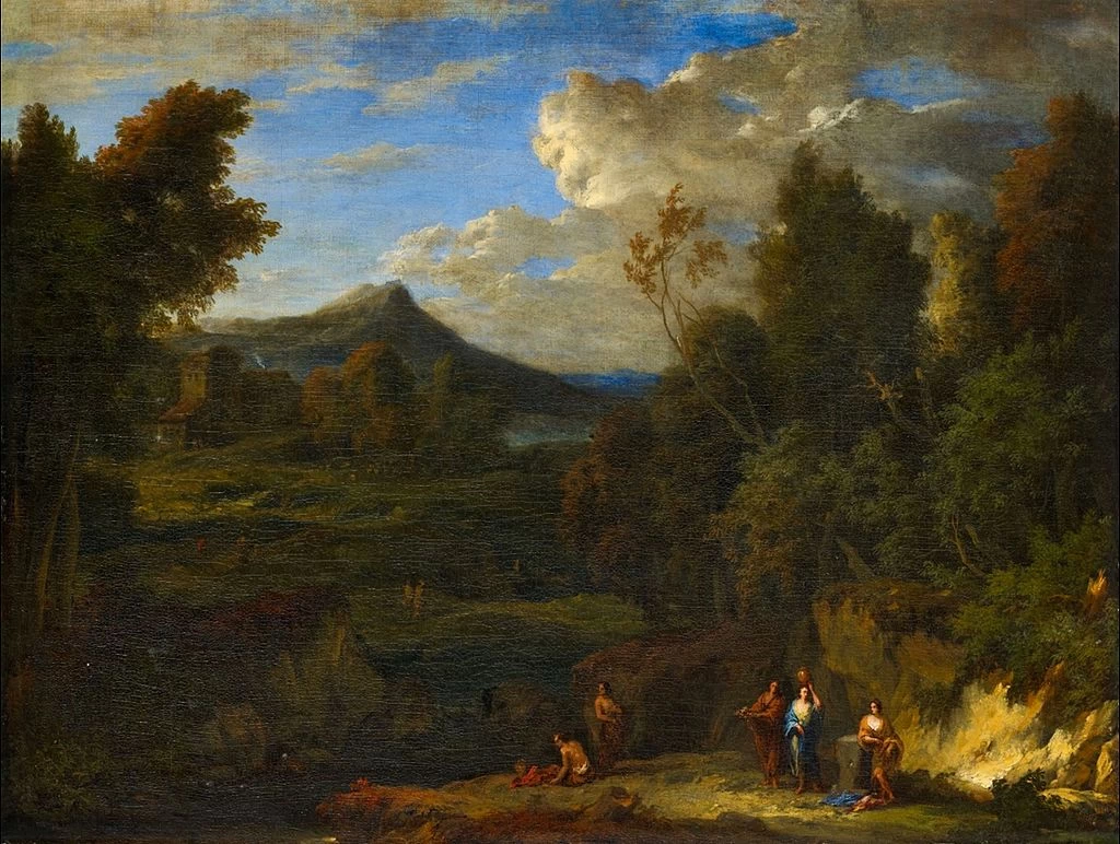 Paesaggio montuoso con figure